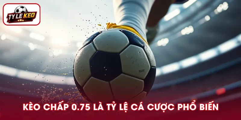 Kèo chấp 0.75  là kèo châu Á trong đó tiền cược được chia đều cho -0.5 và -1.0